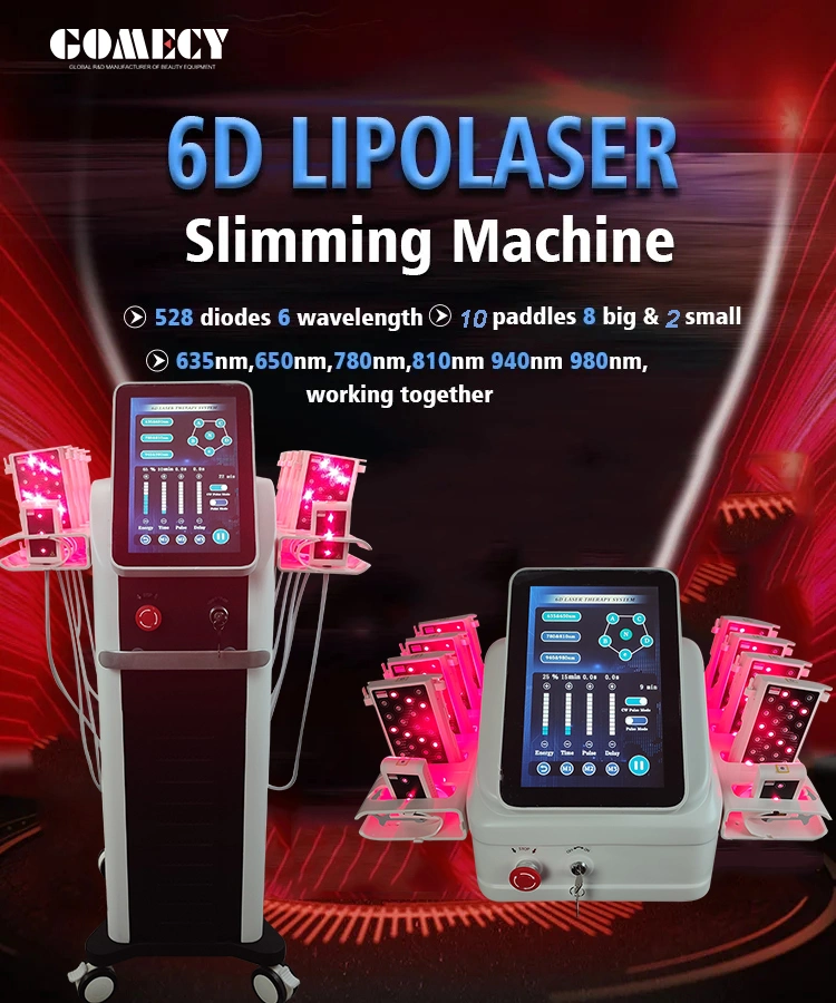 Máquina de liposucción con liposucción láser de 6D con 635nm 650nm 780nm 810nm 940nm 980nm 0