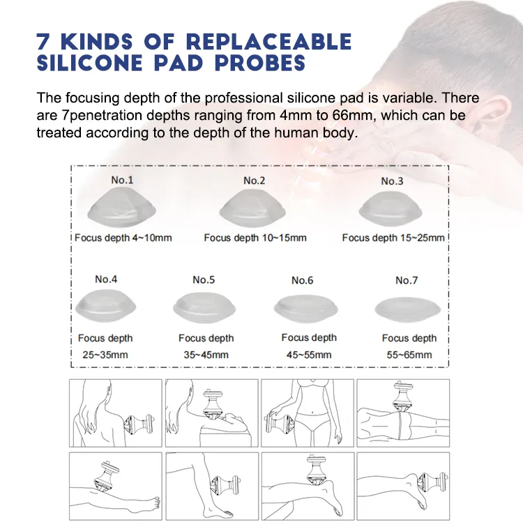 Dispositivo piezoeléctrico de onda de choque FSWT vertical para recuperación musculoesquelética 6
